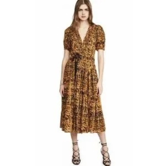 Ulla Johnson Kemala dress in Marigold. Wrap v neck dress. Excellent condition. - Picture 4 of 11
